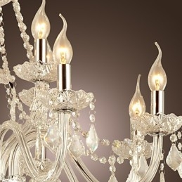 Rustikk Lodge Krystall Galvanisert Glasslysekrone