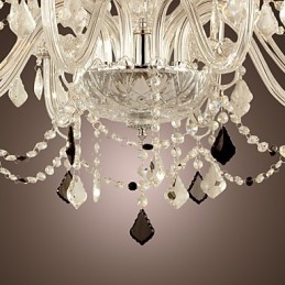 Rustikk Lodge Krystall Galvanisert Glasslysekrone