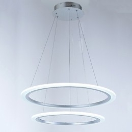 Moderne Lysekrone Med 2 Ringer Og Pendellamper