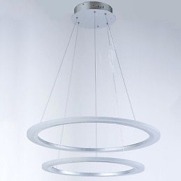 Moderne Lysekrone Med 2 Ringer Og Pendellamper