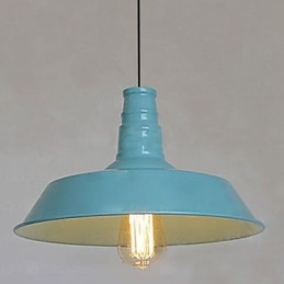 Vintage Maleri Metall Pendellampe Garasje