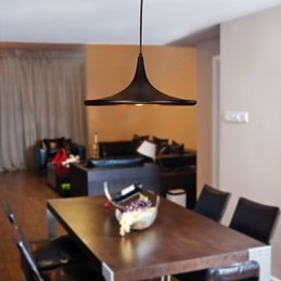 Moderne Pendellampe I Aluminium Med Svart Skjerm