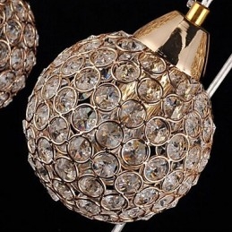 Moderne Og Moderne Globeformet Krystall-Elektrobelagt Metallpendellampe