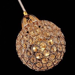Moderne Og Moderne Globeformet Krystall-Elektrobelagt Metallpendellampe