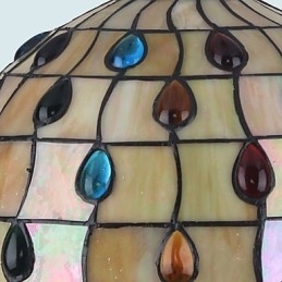 Europeisk Landlig Kreativ Kunst Lysekrone I Farget Glass Restaurering Av Gamle Skikker Lampelys