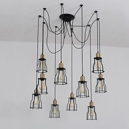 Vintage Edison Justerbar Taklampe Med Flere Justerbare Elementer, Pendellampe, Lysekrone, Moderne, Elegant, Industriell, Spisestue