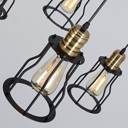 Vintage Edison Justerbar Taklampe Med Flere Justerbare Elementer, Pendellampe, Lysekrone, Moderne, Elegant, Industriell, Spisestue