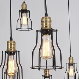 Vintage Edison Justerbar Taklampe Med Flere Justerbare Elementer, Pendellampe, Lysekrone, Moderne, Elegant, Industriell, Spisestue