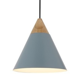 Mini Kunstnerisk Kjegleformet Pendellampe Med 1 Lys, Moderne Enkelhet, Svarthvit, Støvblå, Aluminium Og Trepære