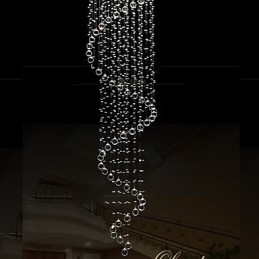 Moderne Krystall Pendellampe Lysekrone Belysning Lamper Armaturer Med Enkel Spiral D70Cm H250Cm