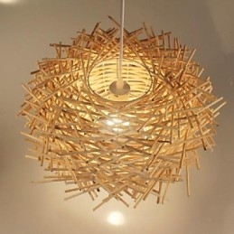Moderne Landlig Cany Art Vevd Rotting Enkelthodet Droplight-Lampe