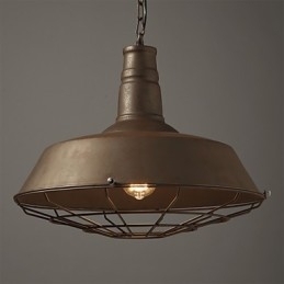 Retro Pendellampe Med 1 Lys, Gammel Metall, Skjerm, Butikk
