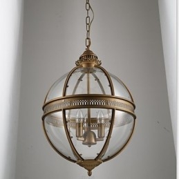 Jernbronse Lysekronelampe Glass