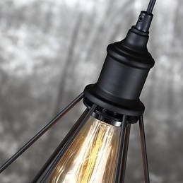 Amerikansk Liten Stål Fuglebur Anheng Vintage Retro Gjør-Det-Selv Dråpelampe Industriell Belysningsarmatur For Hjemmedekorasjon