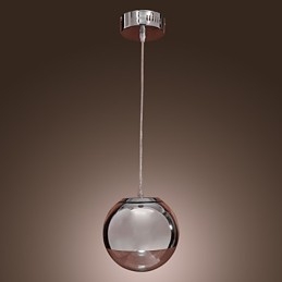 Moderne Og Moderne Globeformet Mini-Stil Anhengslampe I Metall I Krom