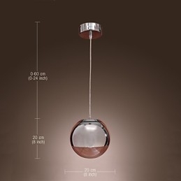 Moderne Og Moderne Globeformet Mini-Stil Anhengslampe I Metall I Krom