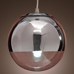 Moderne Og Moderne Globeformet Mini-Stil Anhengslampe I Metall I Krom