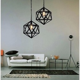 Retro Industriell Lampe Droplight Heksaeder Kunstnerisk Originalitet Smijern Pendellampe
