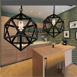 Retro Industriell Lampe Droplight Heksaeder Kunstnerisk Originalitet Smijern Pendellampe