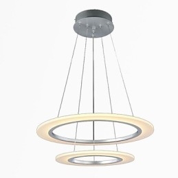 Moderne Pendellampe I Taket, Hengende Lysekronelampe Med 2 Ringer