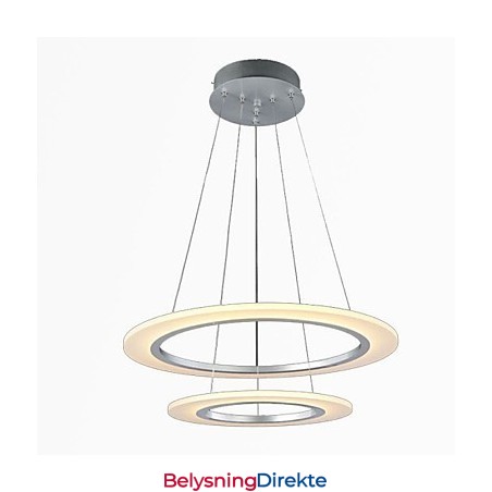 Moderne Pendellampe I Taket, Hengende Lysekronelampe Med 2 Ringer