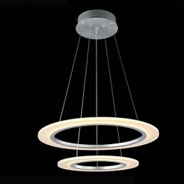 Moderne Pendellampe I Taket, Hengende Lysekronelampe Med 2 Ringer