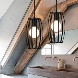 Kreativ Loftslampe Som Restaurerer Gamle Måter, Smijernslysekrone Med Ett Hode