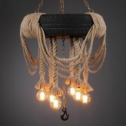 Vintage Maleri Plast Pendellampe