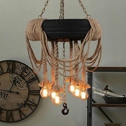 Vintage Maleri Plast Pendellampe