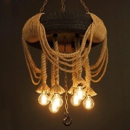 Vintage Maleri Plast Pendellampe