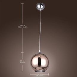 60 Moderne Samtidsstil Globe Galvanisert Metall Pendellampe
