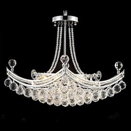 Moderne Og Moderne Krystallbelagt Metallpendellampe