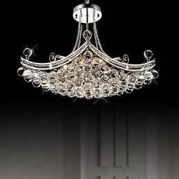 Moderne Og Moderne Krystallbelagt Metallpendellampe