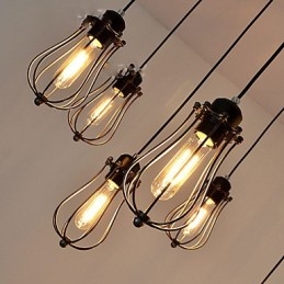 Vintage Edison Justerbar Taklampe Med Flere Justerbare Elementer, Pendellampe, Lysekrone, Moderne, Elegant, Industriell, Spisestue