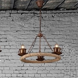 Keramisk Industrivindsløyfelysekrone Retrolron-Lysekrone Simple3