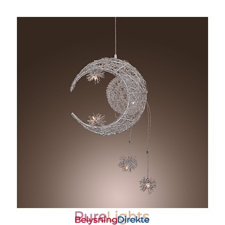 Moderne Og Moderne Globeformet Mini-Stil Galvanisert Metallpendellampe