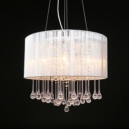 Trommependel Moderne 4-Lyss Viklingslampeskjerm Krystalllysekrone Lysekrone Moderne Minimalistisk Design