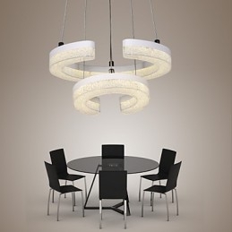 Krystall Pendellampe Bokstaven «C» Formet Moderne Lampe Med To Ringer