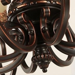 Vintage Landlig Øymaleri Metalllysekrone Innfelt