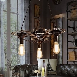 Vintage Lron Lysekrone Industriell Vindgirlysekrone