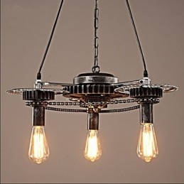 Vintage Lron Lysekrone Industriell Vindgirlysekrone