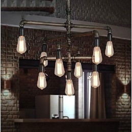 Tradisjonell Klassisk Vintage Retro Lanterne Landlig Maleri Metall Pendellampe