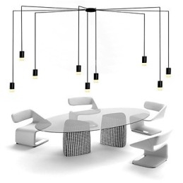 Nord-Europa Pendellampe Med Geometrisk Ledningsdesign