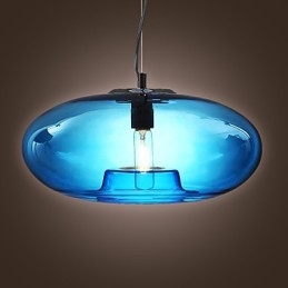 Pendellampe Moderne Design Blå Glasspære Inkludert