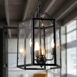 Tradisjonell Klassisk Vintage Retro Lanterne Landlig Mini-Stil Maleri Metall Pendellampe Spisestue