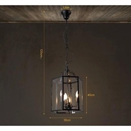 Tradisjonell Klassisk Vintage Retro Lanterne Landlig Mini-Stil Maleri Metall Pendellampe Spisestue