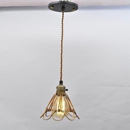 Amerikansk Landlig Vintage Enkelthodet Lotus Jernlysekrone
