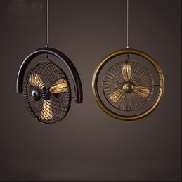 Retro Industriell Vindlampe Vifte Pendellampe I Amerikansk Stil