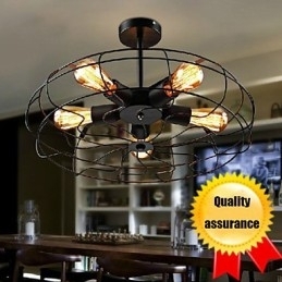 Industriell Vintage Metallvifte Anhengslampe Steampunk Taklysekrone