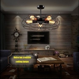 Industriell Vintage Metallvifte Anhengslampe Steampunk Taklysekrone